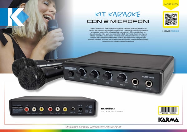 Karma Italiana HQMC 10050 mikrofoni Musta Karaokemikrofoni