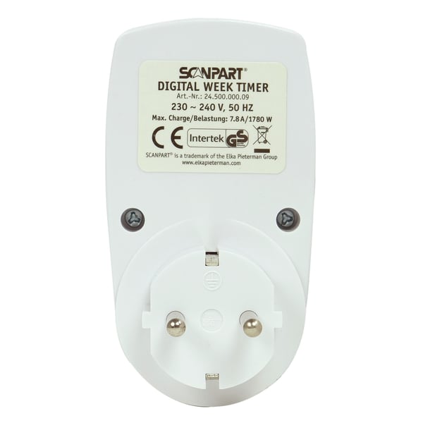 Miniatyrbillede 3 af 3: SCANPART 2450000009 elektronisk tæller Hvid Ugentlig timer
