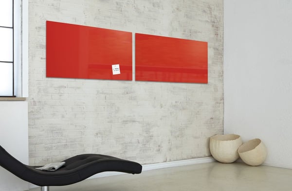Sigel GL242 magnettavle og tilbehør Glas 1300 x 550 mm Rød