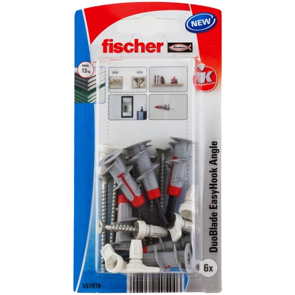 Miniatyrbild 1 av 11: Fischer 557919 skruvankare och väggplugg 6 styck Kit med skruv och väggplugg 44 mm
