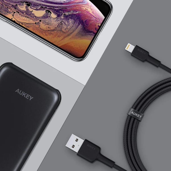 AUKEY CB-AL05 Lightning-kaapeli 1 m Musta
