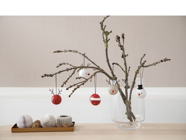 Hoptimist Reindeer Ornament Samlarfigur Plast Vit 2 styck