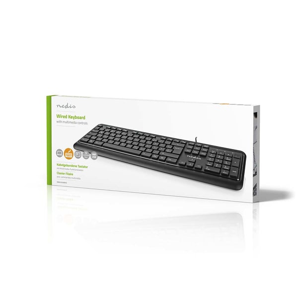 Miniatyrbild 7 av 8: Nedis KBMU200BKDE tangentbord Kontor USB QWERTZ tyska Svart