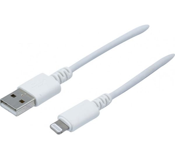 Dacomex 194041 mobiltelefonkablar Vit 1 m USB A Lightning