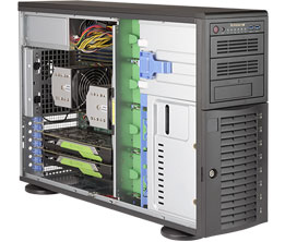 Miniatyrbild 1 av 5: Supermicro SuperWorkstation 7049A-T Intel® C621 LGA 3647 (Socket P) Rack (4U) Svart