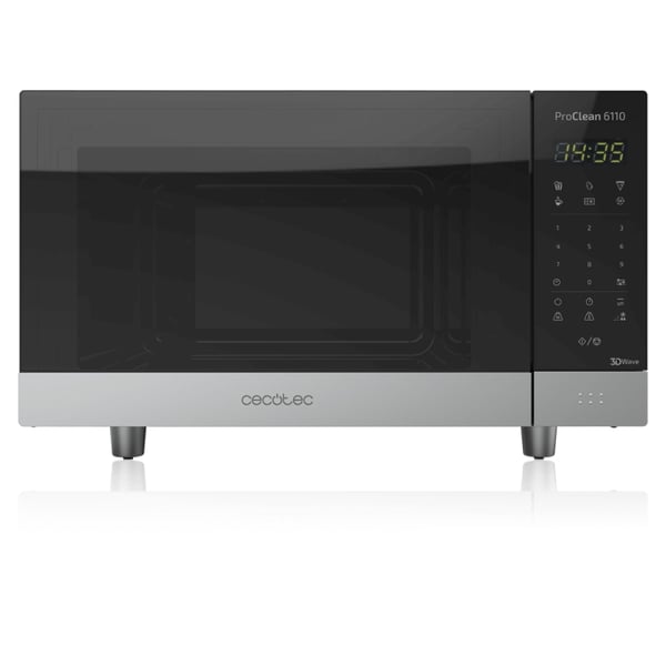 Miniatyrbillede 1 af 9: Cecotec ProClean 6110 Rustfrit stål Grill mikroovn Bordplade 23 L 800 W