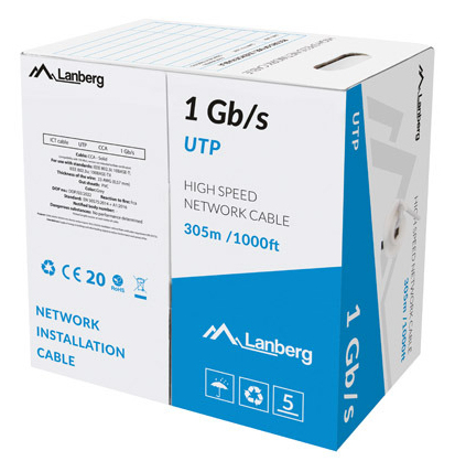 Lanberg LCU6-10CC-0305-S nätverkskablar Grå 305 m U/UTP (UTP)