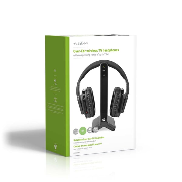 Miniatyrbillede 12 af 12: Nedis HPRF321BK hovedtelefoner/headset Trådløs TV Opladningsstativ Sort