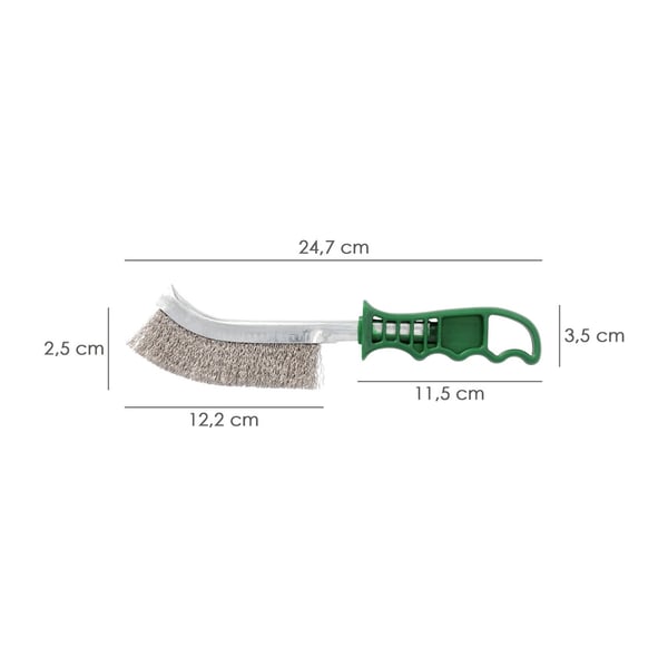 Miniatyrbild 2 av 4: Wolfpack Cepillo Manual Acero Inoxidable Mango Verde 25 cm.