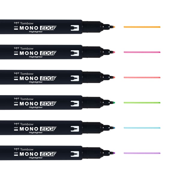 Tombow MONO edge speedmarker 6 stk Fin/projektilspids Flerfarvet