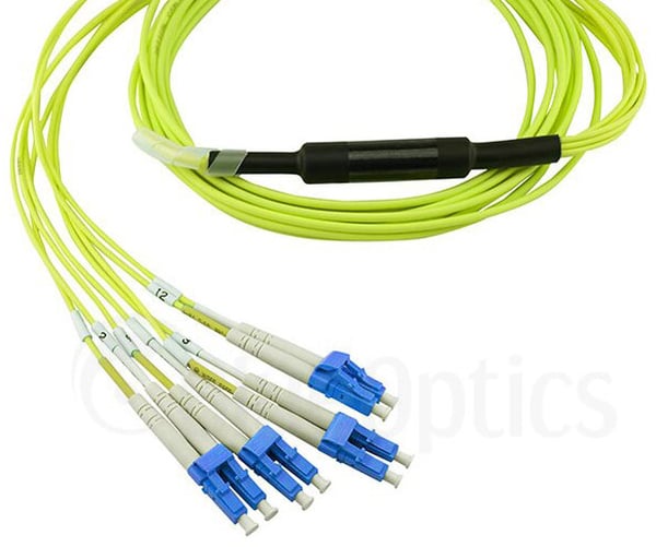 Miniatyrbillede 7 af 8: BlueOptics CBL-MPO12-4LC-SMF-5M-BO InfiniBand og fiberoptisk kabel MPO 4x LC Gul