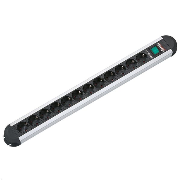 Miniatyrbillede 2 af 2: Bachmann 330.073 stikdåse 1,75 m 12 AC stikkontakt(er) Indendørs Aluminium, Sort