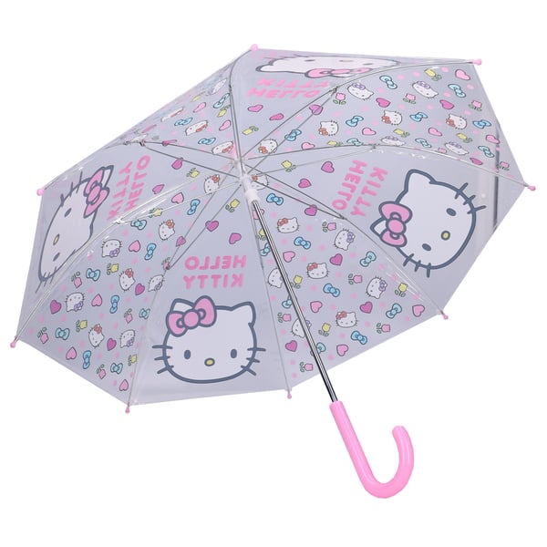 Vadobag Hello Kitty Rainy Days børne paraply Transparent, Lyserød