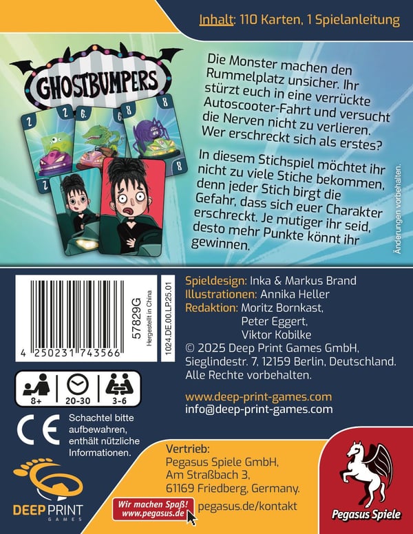 Miniatyrbild 2 av 4: Pegasus Ghostbumpers 30 min Kortspel Familj