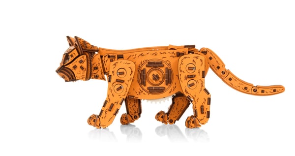 Miniatyrbild 11 av 12: Eco Wood Art Ginger Kitten 3D-pussel Djur