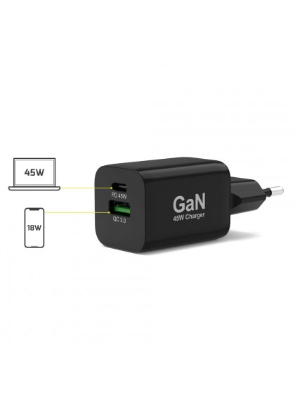 Port Designs 900105-EU oplader til mobil enhed Netbook, Laptop, Smartphone, Tablet Sort Vekselstrøm Hurtig opladning Indendørs