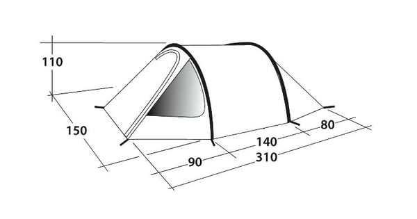 Miniatyrbillede 10 af 15: Outwell Earth 2 Tent, Blue Blå Tunneltelt