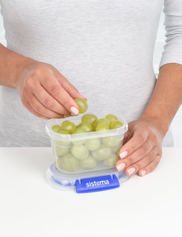 Sistema 881543 matburkar Oval Container 0,4 l Blå, Transparent 3 styck