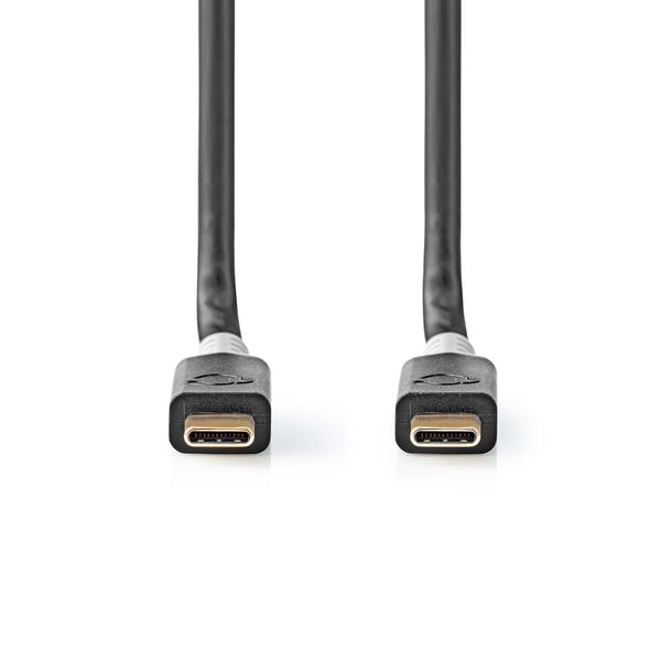 Pikkukuva 1 / 3: Nedis CCBW64020AT10 USB-kaapeli USB4 Gen 2x2 1 m USB C 20 Gbit/s Musta, Hopea