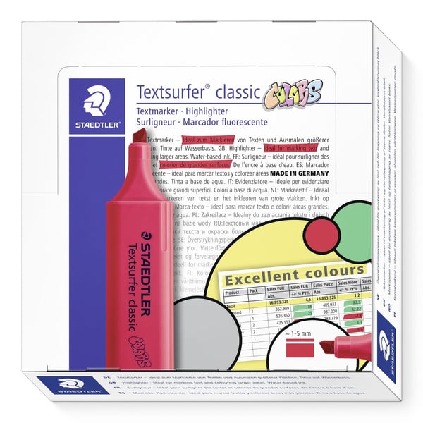 Miniatyrbild 6 av 9: Staedtler Textsurfer classic 364 C märkpennor 1 styck Röd