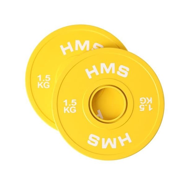 HMS Fitness CBRS15 2 stk Olympic Gummibelagt vægtskive