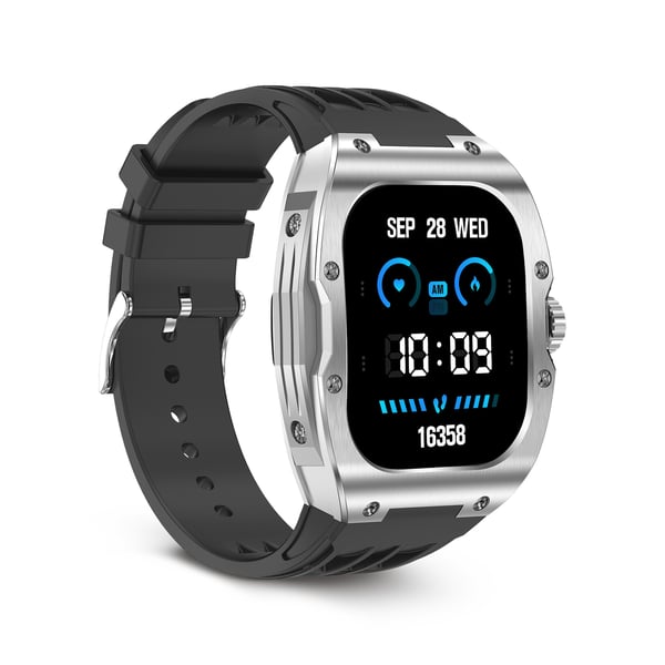 Ksix Hero 4,95 cm (1.95") AMOLED 45 mm Digital 410 x 502 pixel Berøringsskærm Metallic
