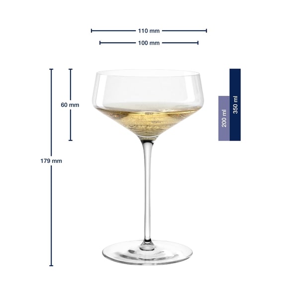 LEONARDO PUCCINI 6 styck 350 ml Glas Champagneglas