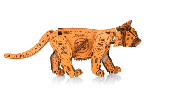 Miniatyrbild 12 av 12: Eco Wood Art Ginger Kitten 3D-pussel Djur