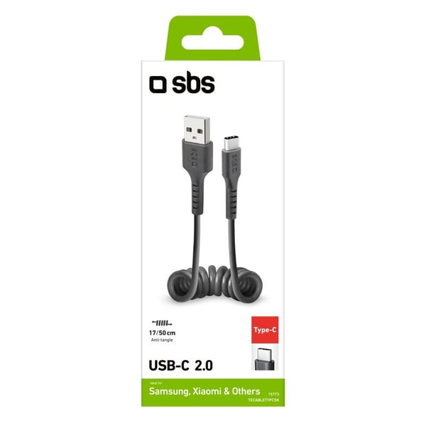 SBS TECABLETYPCSK USB-kaapeli USB 2.0 0,5 m USB A USB C Musta