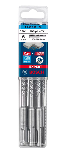 Bosch Expert SDS plus-7X Hammer drill bit 10 kpl