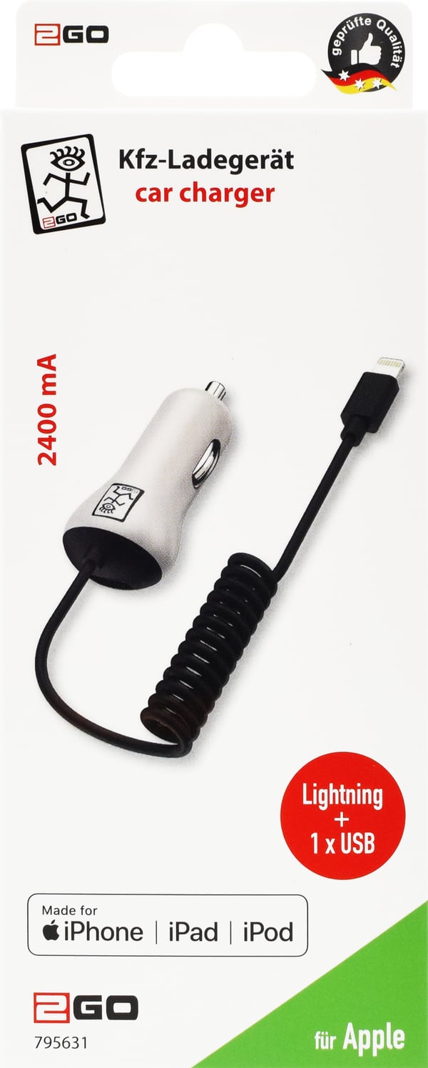 2GO 795631 oplader til mobil enhed Smartphone, Tablet Hvid Cigartænder Automatisk