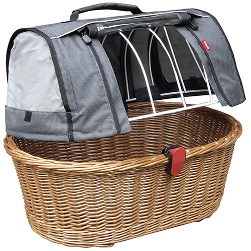 KLICKfix Doggy Basket Plus Bak Cykelkorg 40 l Trä