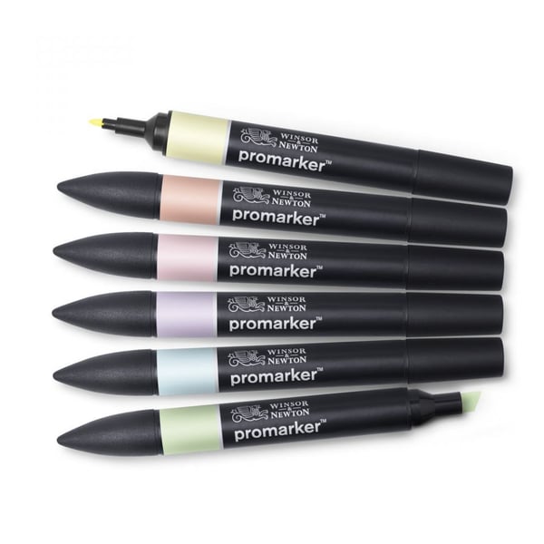 Miniatyrbillede 5 af 5: Winsor & Newton 884955070383 speedmarker 6 stk Blandet Vand, Grøn, Fersken, Lyserød, Violet, Gul