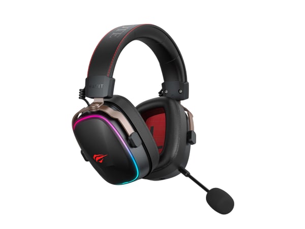 Miniatyrbillede 2 af 5: Havit H2039BG Hovedtelefoner Kabel & trådløs Headset Spil Sort, Rød