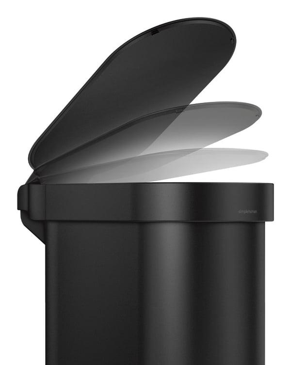 simplehuman CW2098 skraldespand 45 L Oval Rustfrit stål Sort
