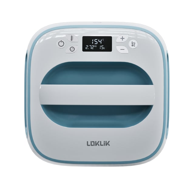 LOKLiK SG-RYJ-0141-EU-L-B2B varmepresser 1200 W Blå, Hvid 255 x 255 mm 210 °C Indbygget skærm