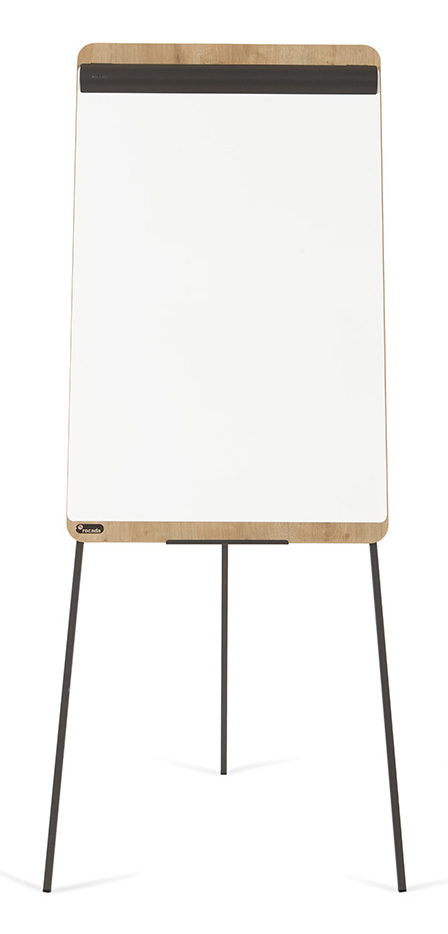 Rocada NAT0610 flipover-stativ Fritstående 670 x 990 mm Melamin, Stål Sort, Hvid, Træ
