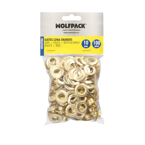 Wolfpack Ojetes Metalicos Grandes Para Lona Ø Interior 10 mm. (Bolsa 100 Unidades)