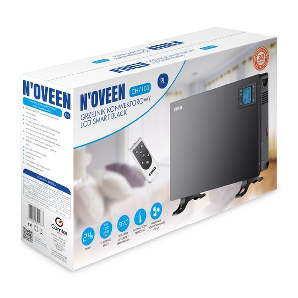Noveen CH7100 LCD Smart Indendørs Sort 2000 W Konvektor elektrisk rumvarmer
