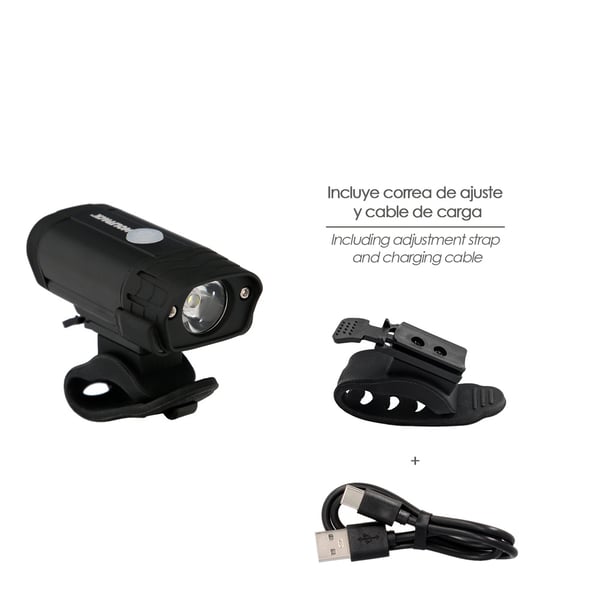 Pikkukuva 5 / 5: Wolfpack Luz Led Frontal Para Bicicleta / Patinete 400 Lumenes (5 Modos) Bateria Recargable USB