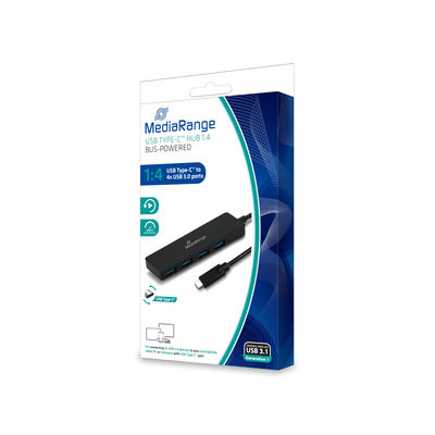 MediaRange MRCS508 gränssnittshubbar USB 3.2 Gen 1 (3.1 Gen 1) Type-C 5000 Mbit/s Svart