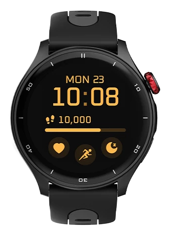 Miniatyrbillede 1 af 5: myPhone Watch Adventure 3,63 cm (1.43") AMOLED 46.3 mm Digital 466 x 466 pixel Berøringsskærm Sort GPS (satellit)