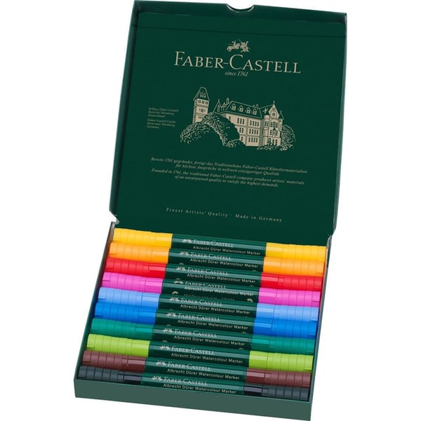 Faber-Castell Albrecht Dürer Svart, Blå, Brun, Grön, Ljusblå, Ljusgrön, Orange, Rosa, Röd, Gul 10 styck