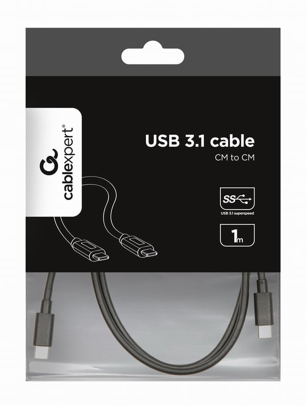 Gembird CCP-USB3.1-CMCM-1M USB-kabel USB 3.2 Gen 1 (3.1 Gen 1) USB C Sort