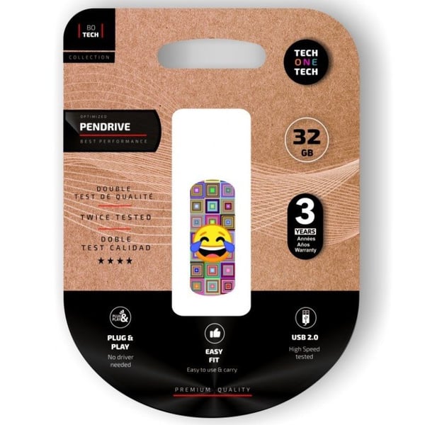 TECH ONE TECH TEC4403-32 USB-nøgle 32 GB USB Type-A 2.0 Flerfarvet