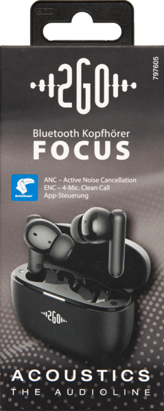 Miniatyrbillede 2 af 4: 2GO Focus Headset True Wireless Stereo (TWS) I ørerne Opkald/musik Bluetooth Sort