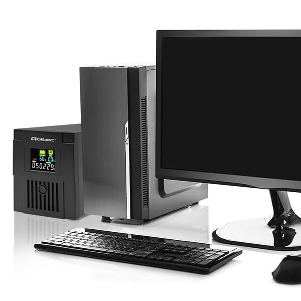 Qoltec 53771 UPS-enhed Interaktivt indgangsstik 2 kVA 1200 W 2 AC stikkontakt(er)
