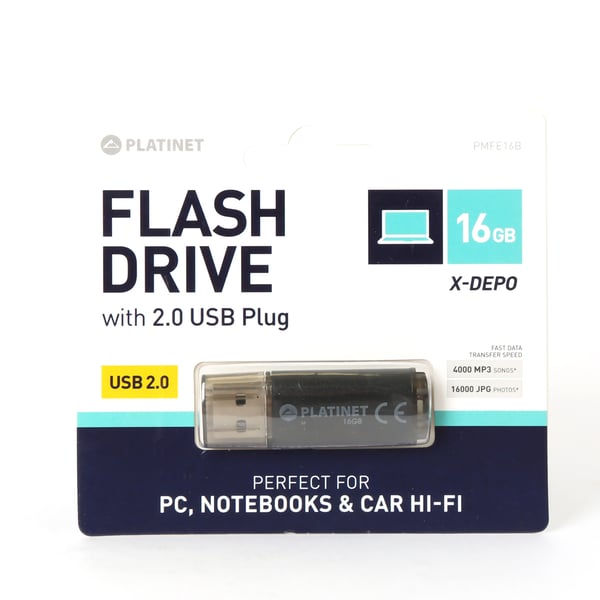 Platinet PMFE16B USB-sticka 16 GB USB Type-A 2.0 Svart