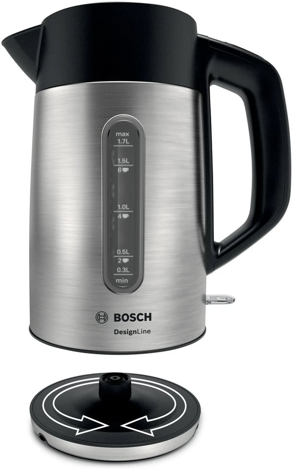 Bosch TWK4P440 elkedel 1,7 L 2400 W Sort, Rustfrit stål