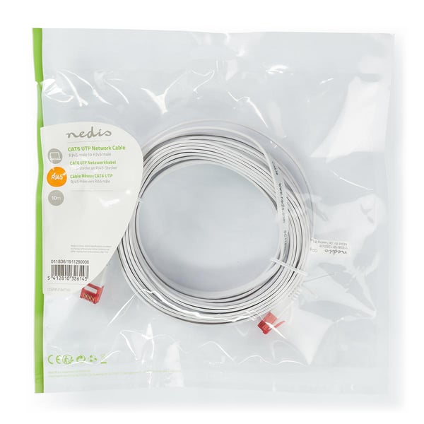 Nedis CCGP85216WT100 verkkokaapeli Valkoinen 10 m Cat6 U/UTP (UTP)